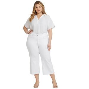 NYDJ Brigitte Wide Leg Capri Jeans In Optic White